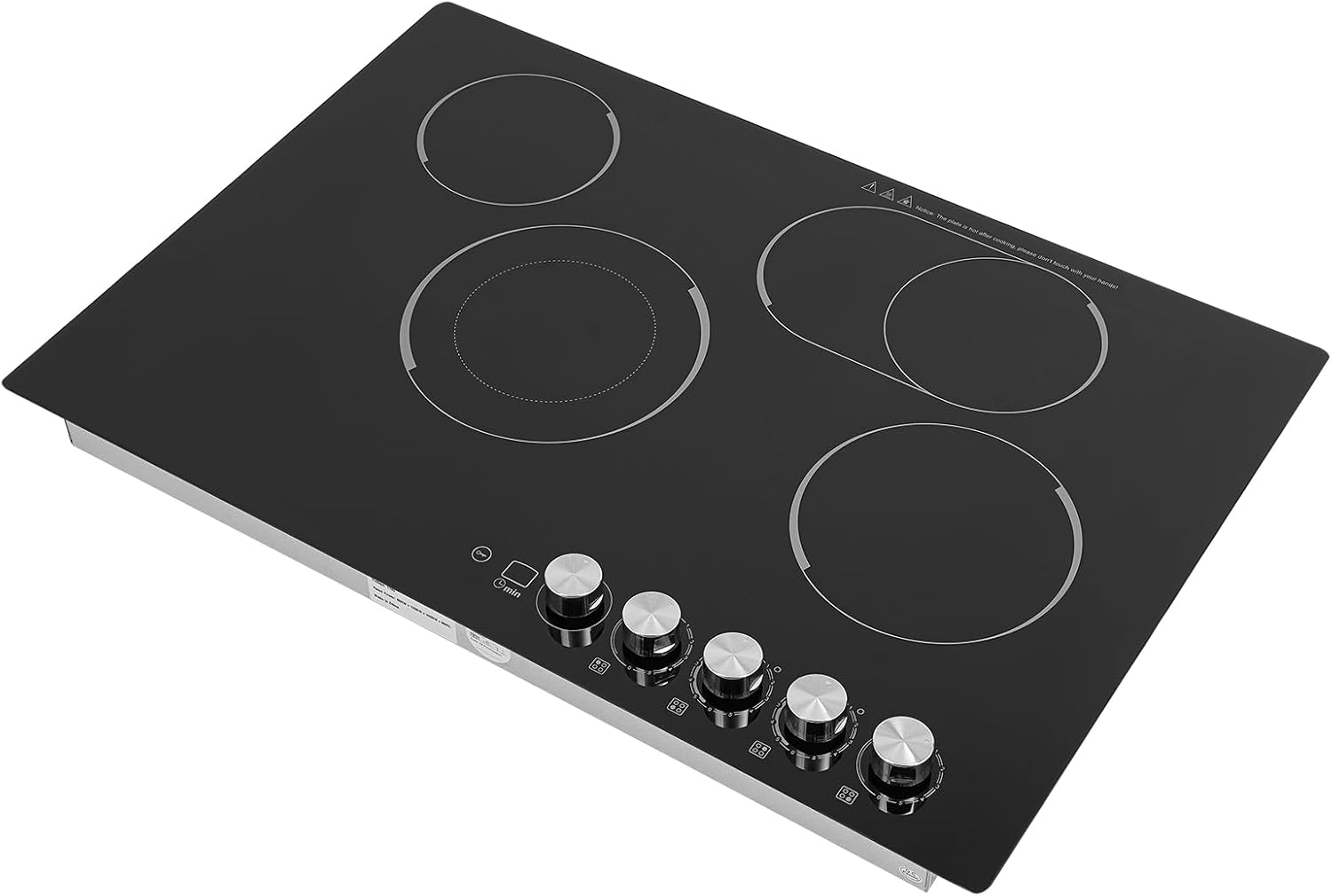 4 Burners Electric Cooktop, 30 inch Electric Built-in Cooktop Radiant Electric Stove Top with Safety Lock, Timer, 5 Firepower Gears, Electric Hot Plate Ceramic Cooktop for Kitchens Offices