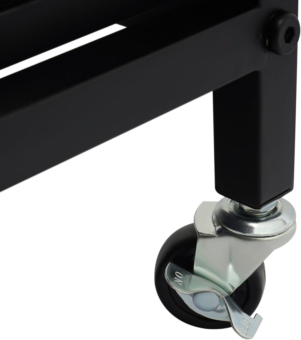 3D Printer Stand with Storage & Wheels, Heavy Duty Rolling Printer Cart 2-Tier Printer Table with Spool Rack, Locking Casters, 110 lbs Capacity (Black)