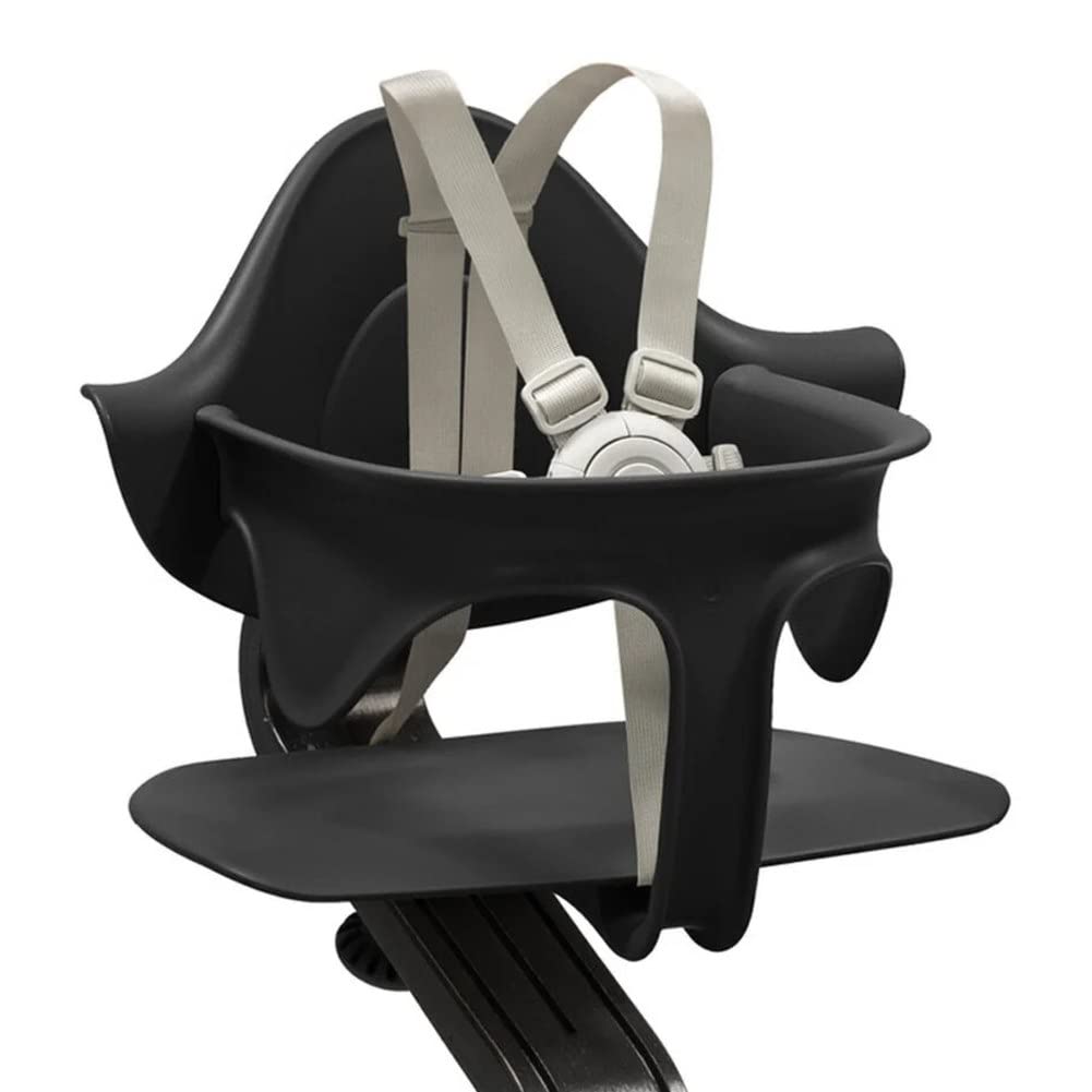 Stokke Nomi High Chair, Black - Inspires Active Sitting - Tool-Free, Seamless Adjustability - Includes Baby Set with Removable Harness for Children 6-24 Months