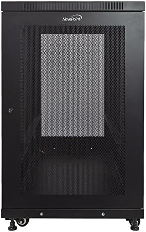 NavePoint 18U Network Cabinet with Wheels 33' Deep, 18U Wall Mount Server Rack with Locking Perforated Door, 19 Inch Rack for IT Equipment, 18U Network Rack Enclosure, 1000lbs Capacity, Black
