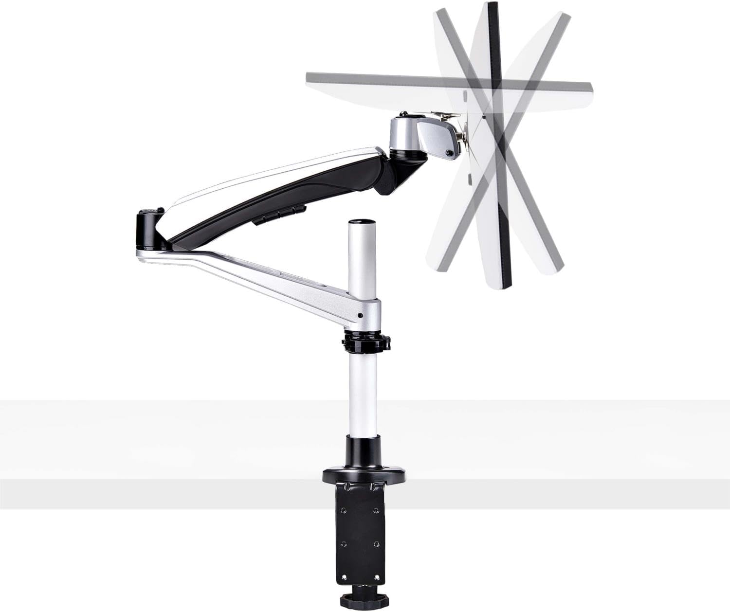 StarTech.com Desk Mount Monitor Arm for 27in 16:9 or 30in 21:9 Ultrawide Screens, VESA 75x75/100x100, Mechanical Spring Arm, TAA