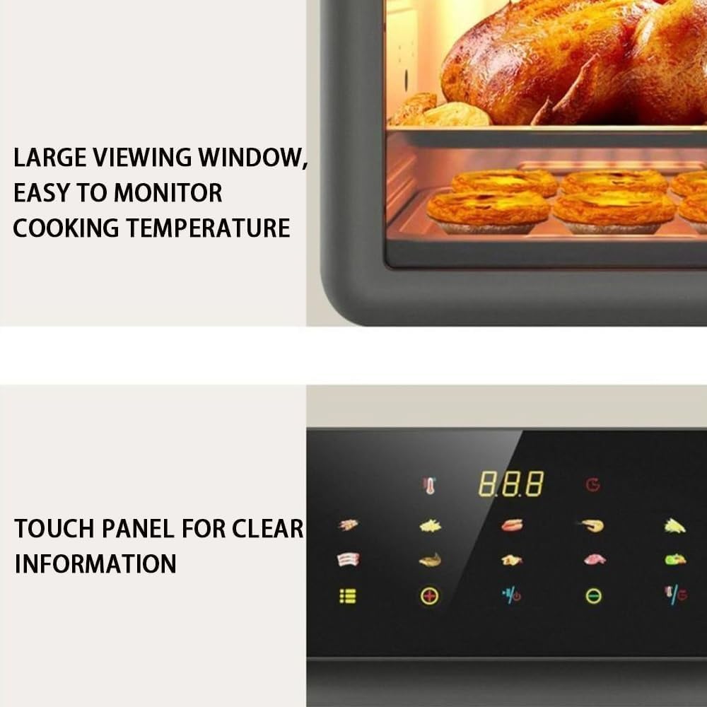 Air Fryer, Smart 10-in-1 Air Fryer Toaster Oven Combo with Grill, Digital Convection Oven Countertop Airfryer Fit，Bake, Roast, Reheat, Broil, Dehydrate, Easy Clean,10-quart,Black