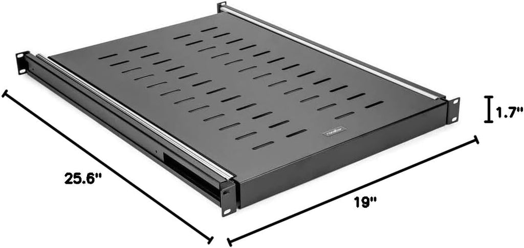 Rocstor 19' Adjustable Sliding Server Rack Cabinet Shelf