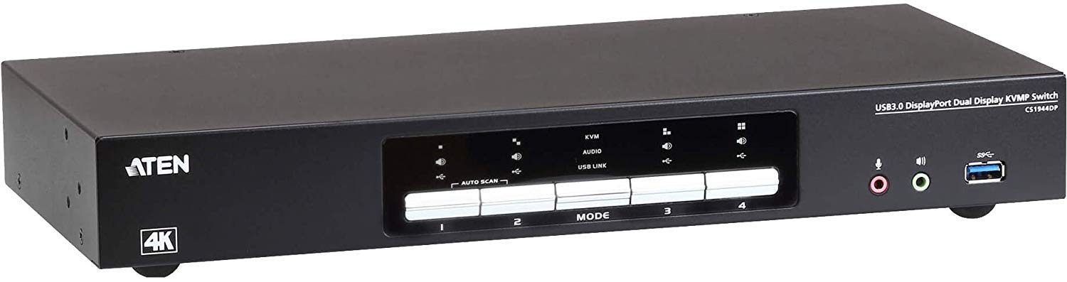 ATEN CS1944DP 4-Port USB 3.0 4K DisplayPort Dual Display KVMP Switch-TAA Compliant