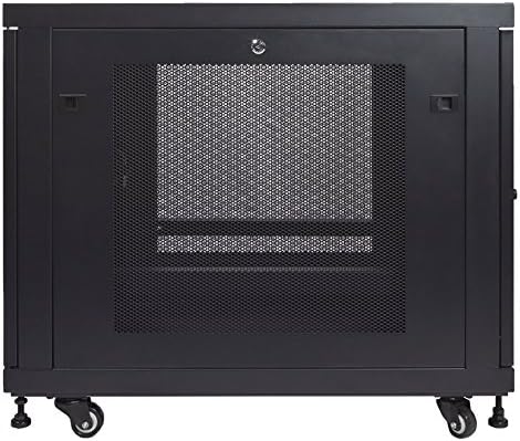 NavePoint 12U Network Cabinet with Wheels 33' Deep, 18U Wall Mount Server Rack with Locking Perforated Door, 19 Inch Rack for IT Equipment, 12U Network Rack Enclosure, 1000lbs Capacity, Black
