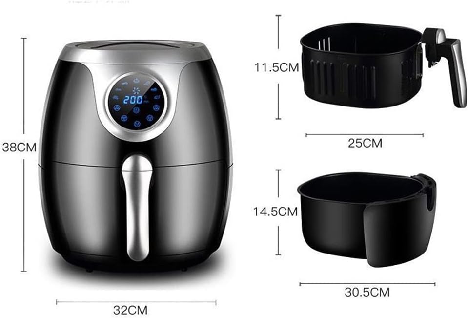 Air Fryer Oven, Airfryer Toaster Oven, Healthy Oil-Free Hot Air Fryer, 1800W Toaster Oven Air Fryer Combo, LED Touch Screen, Black