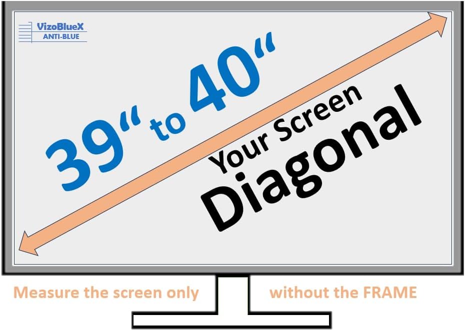 VizoBlueX 40 inch Blue Light and Damage TV Screen Protector. Protection Shield & Anti-Blue Light Filter Blocking UV for LCD LED 4K OLED QLED (35.3 x 20.5 inch)