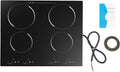 Electric Ceramic Cooktop with 4 Burners, 4-Head Induction Cooker, Countertop & Built-In Ceramic Cooktop, Electric Stove Top with 9 Power Gears, Touch-Adjustable Control, Child Safety Lock