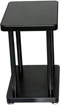 Modern Minimalist Black Speaker Stand Home Audio Dual Shelf Rack Multi-Functional Universal Various Audio Equipment(30 * 25 * 40cm)