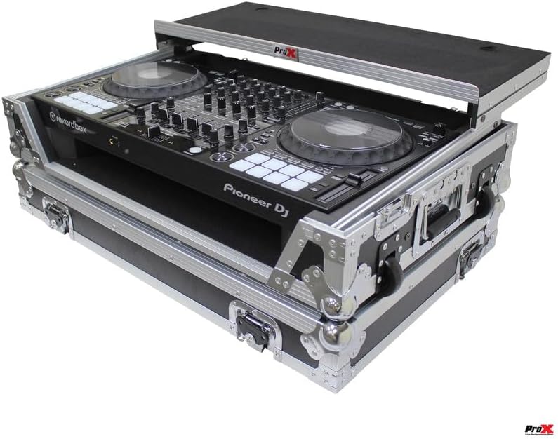 ProX XS-DDJ1000W for Pioneer DJ DDJ-1000 SRT & DDJ1000SRT Flight Travel Hard Road Gig Ready Case w/ 1U Rack Space & Low Profile Penn-Elcom Wheels