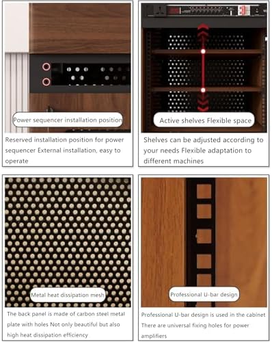 White Stereo Cabinet - 42.5in Audio Rack, AV Media Stand for Record Player & Components, Corner Media Storage, Stylish Audio Furniture for Home Entertainment.