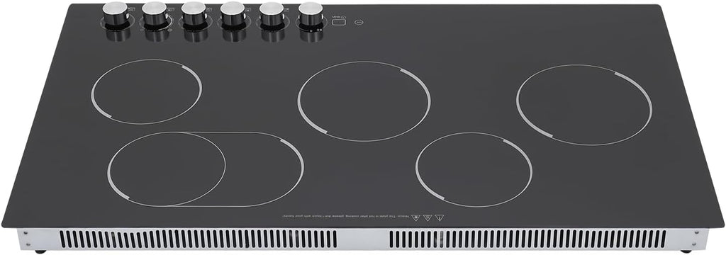 110V 4000W Electric Ceramic Cooktop,5 Burners Built-in Stovetop with Knob Control,Safety Lock,0-90' Timer, 5 Gears Firepower, 35.4in Countertop Electric Hot Plate without Plug