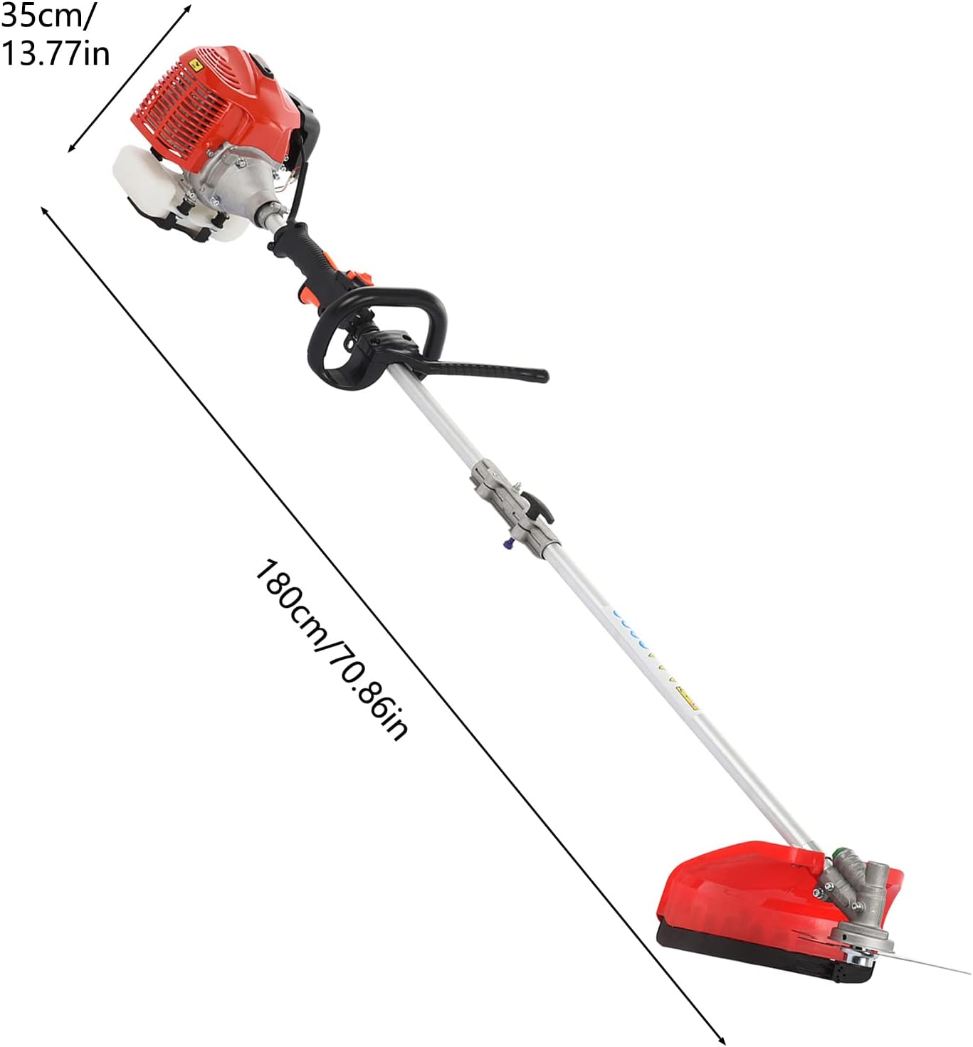 2024 New Gas Weed Wacker, 52cc 2-Stroke 5 in 1 Multi-Functional Lawn Mower Hedge Trimmer Pruners Gas Powered Brush Cutter, Weed Eater for Grass and Bush Shipping from US (Red 2)