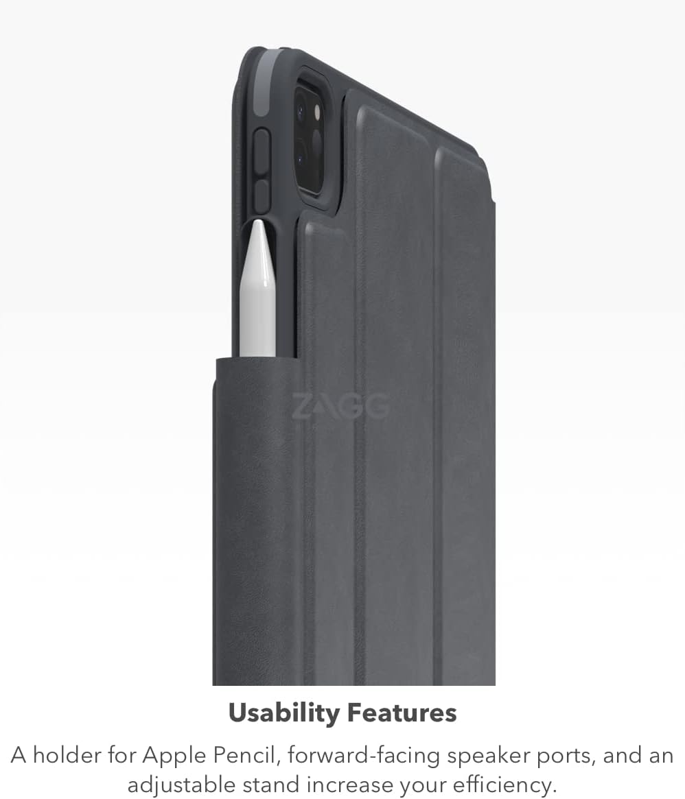 ZAGG Pro Keys Wireless Keyboard & Detachable Case for iPad Pro 12.9 - Backlit Keys, Apple Pencil Holder, 6.6ft Drop Protection