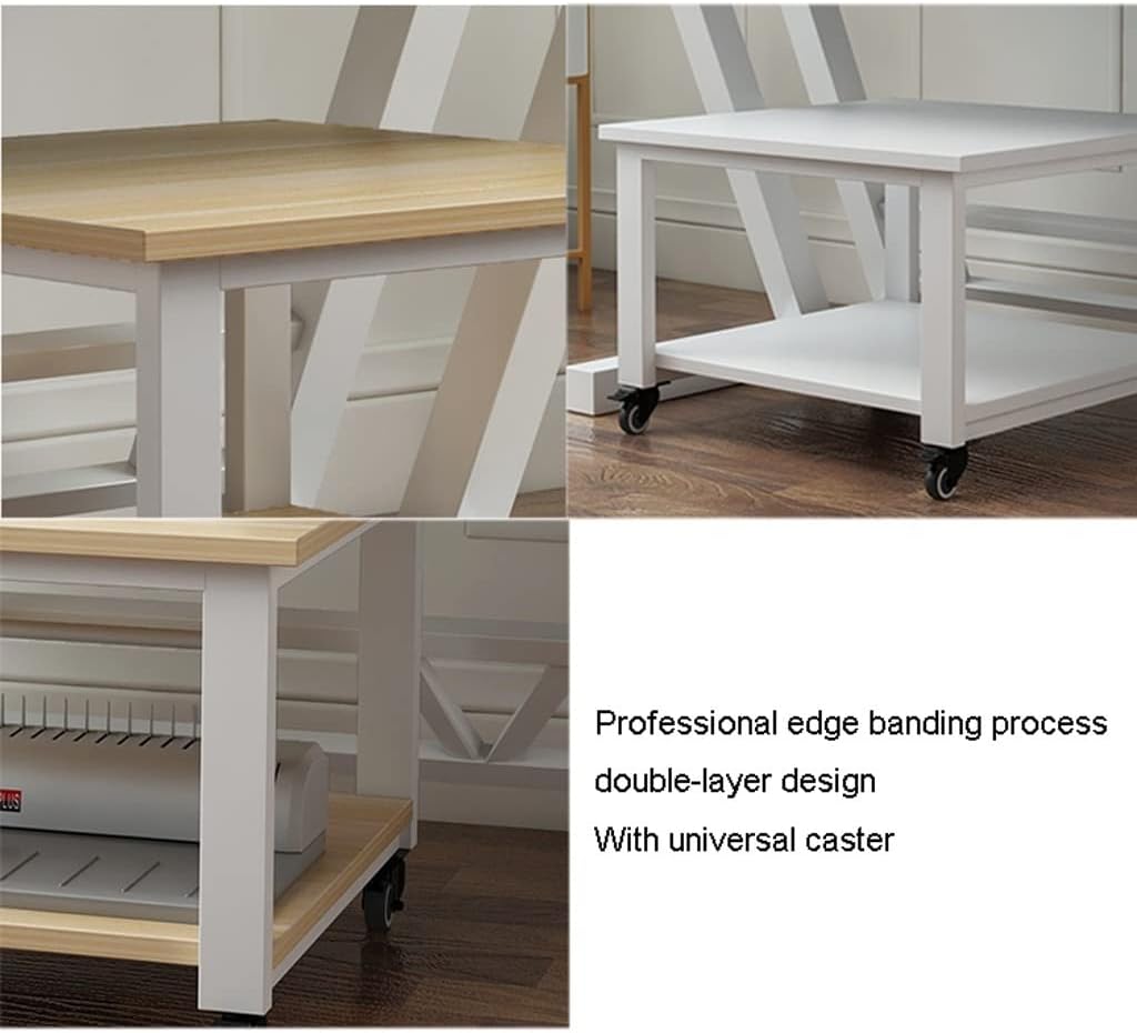 ULTRAWAVE Printer Stand, 35cm, A, Super Load-bearing, Lockable, 4-wheel, Easy Moving, Office Space Organizer, Compatible with Printers, Tabletop Mounting, Metal, Wood