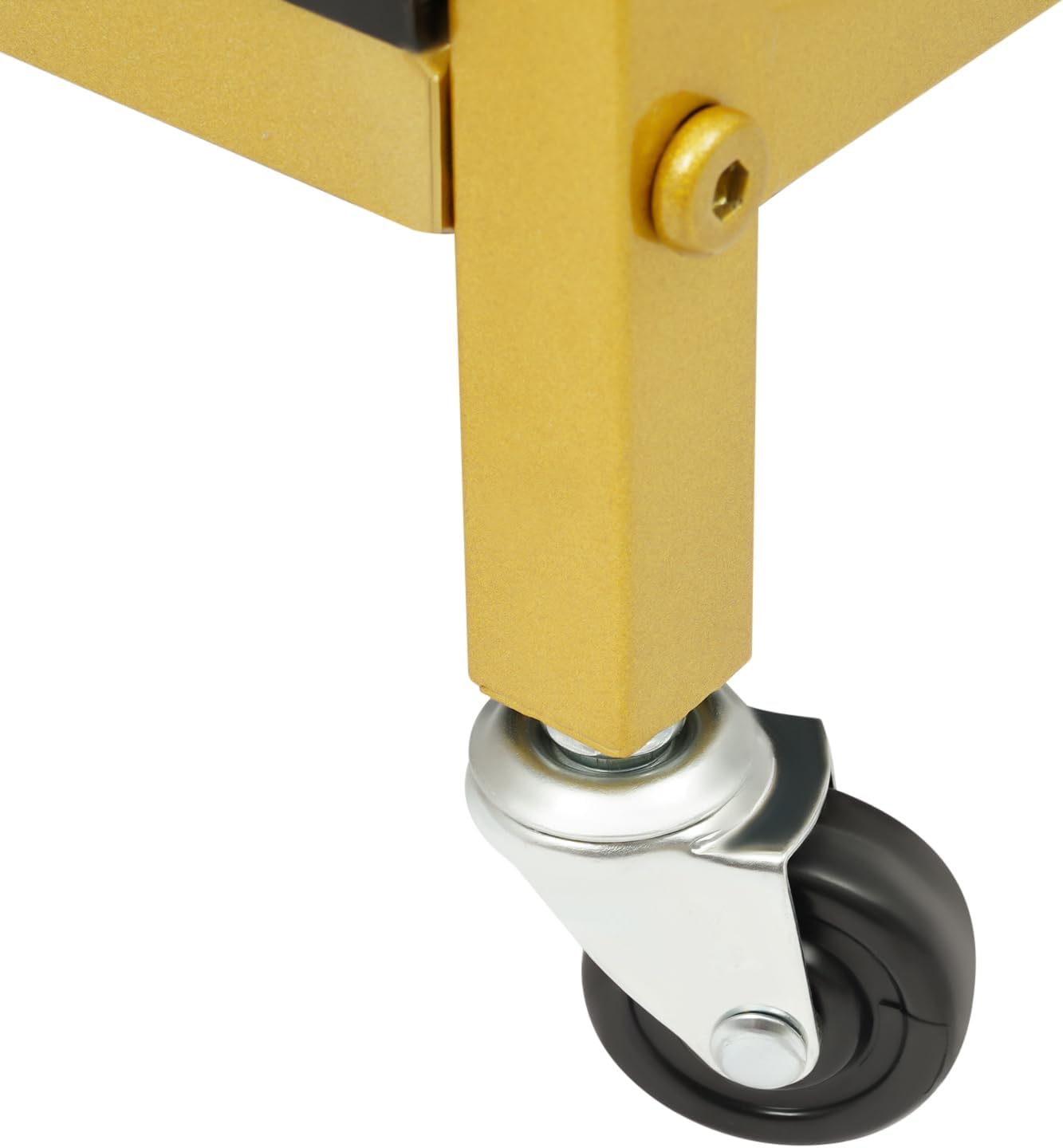 3D Printer Filament Storage Rack 3D Printer Stand with Double Layer, Heavy Duty Mobile Printer Table with Wheels for 3D Printing Station, Office, Workshop (Gold)