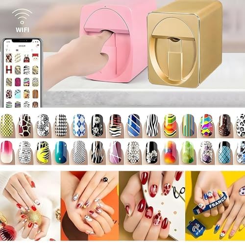 Portable 3D Nail Art Printer - Digital Mobile Nail Painting Machine with WiFi, DIY Printing & Drying for Home Beauty Care - Ideal for Girls & Nail Enthusiasts