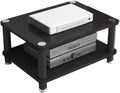 Audio Rack Wooden Stereo Rack Audio Equipment Rack Audio Open Rack Cabinet HiFi Rack Audio-Video Shelving Shock-Absorbing Feet(Nero,2 Tier)
