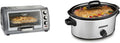 Hamilton Beach Toaster Oven Air Fryer Combo with Large Capacity & 6-Quart Slow Cooker with 3 Cooking Settings, Dishwasher-Safe Stoneware Crock & Glass Lid, Silver (33665G)