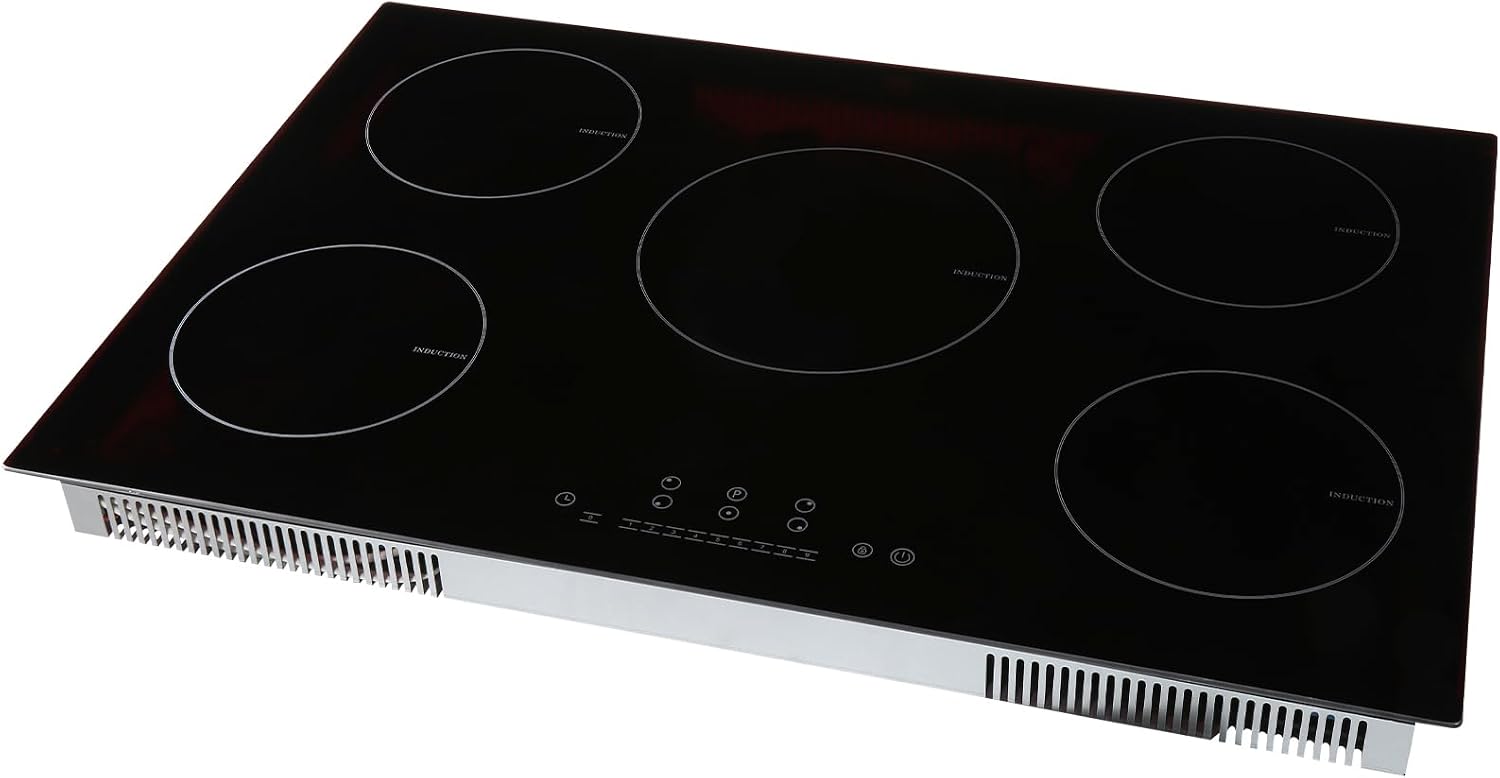 Happybuy Electric Cooktop, 5 Burners, 30'' Induction Stove Top, Built-in Magnetic Cooktop 9200W, 9 Heat Levels, LED Touch Control with Child Lock & Overheat Protection