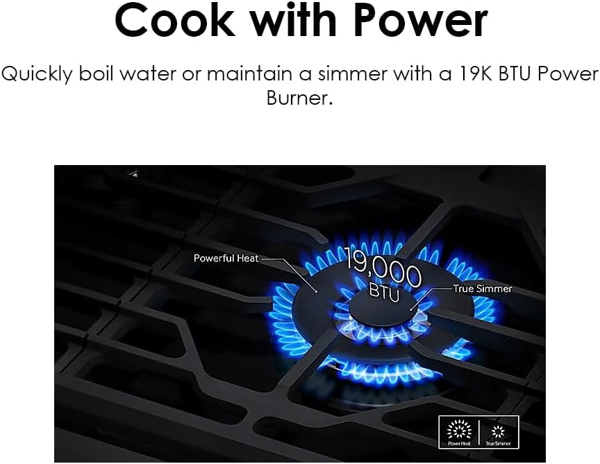 SAMSUNG 30' Built In Smart Gas Cooktop with Illuminated Knobs, 5 Burners, Black Stainless Steel, NA30N6555TG/AA
