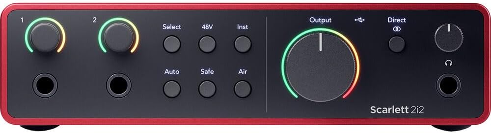 Focusrite Scarlett 2i2 Studio 4th Gen USB Audio Interface Bundle with StreamEye Boom Arm Mic Stand Desktop Mount, Detachable Clip, Professional Grade XLR Cable, Microphone Pop Filter and Cable Ties