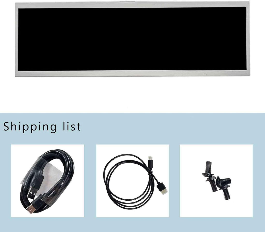 VSDISPLAY 14.5 Inch White LCD Monitor 2560x720 2K Resolution USB-C Stretched Bar Display for Computer PC Case GPU CPU Secondary Screen