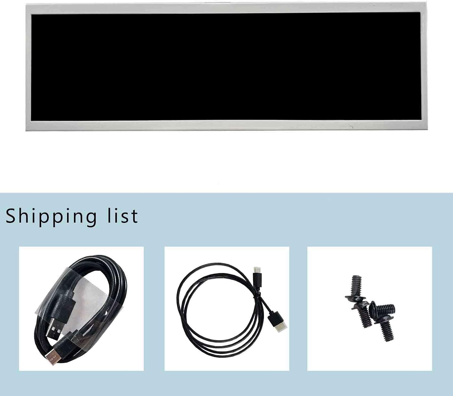 VSDISPLAY 14.5 Inch White LCD Monitor 2560x720 2K Resolution USB-C Stretched Bar Display for Computer PC Case GPU CPU Secondary Screen
