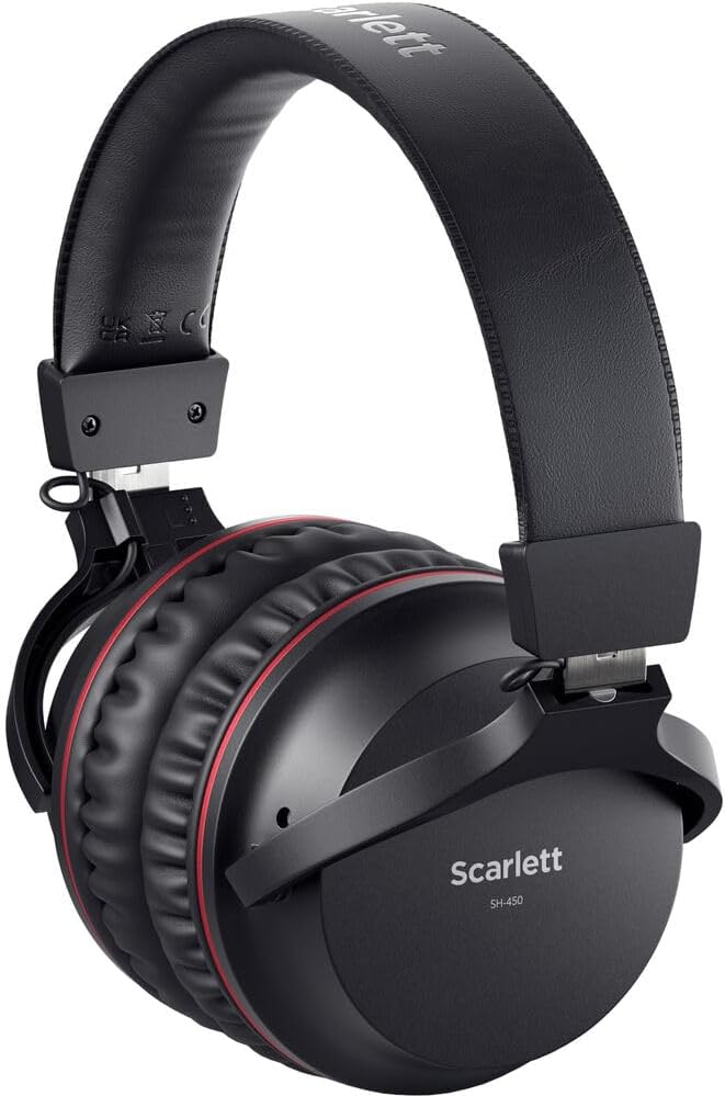 Focusrite Scarlett Solo Studio 4th Gen USB Audio Interface Desktop Bundle with CM25 MkIII Mic, SH-450 Headphones, StreamEye Boom Arm, and Pop Filter — 24-Bit/192kHz, Air Mode, Auto Gain