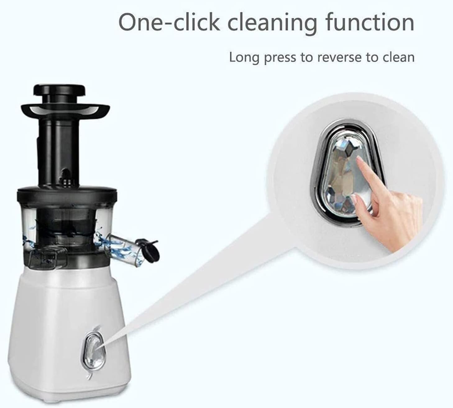 Slow Juicer Machine, Cold Press Juicer with Reverse Function, Easy to Clean, 98% Juice Yield, for Fruits & Vegetables, Includes Brush & Recipes