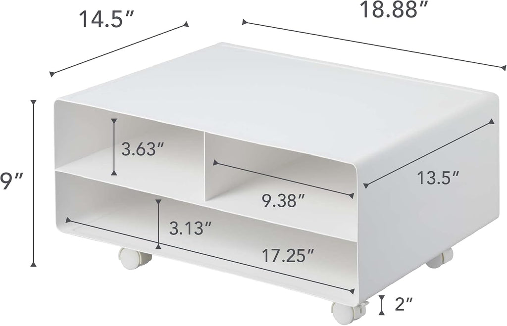 YAMAZAKI Home Desktop Printer Stand - Computer Accessory Office Organizer Steel One Size White