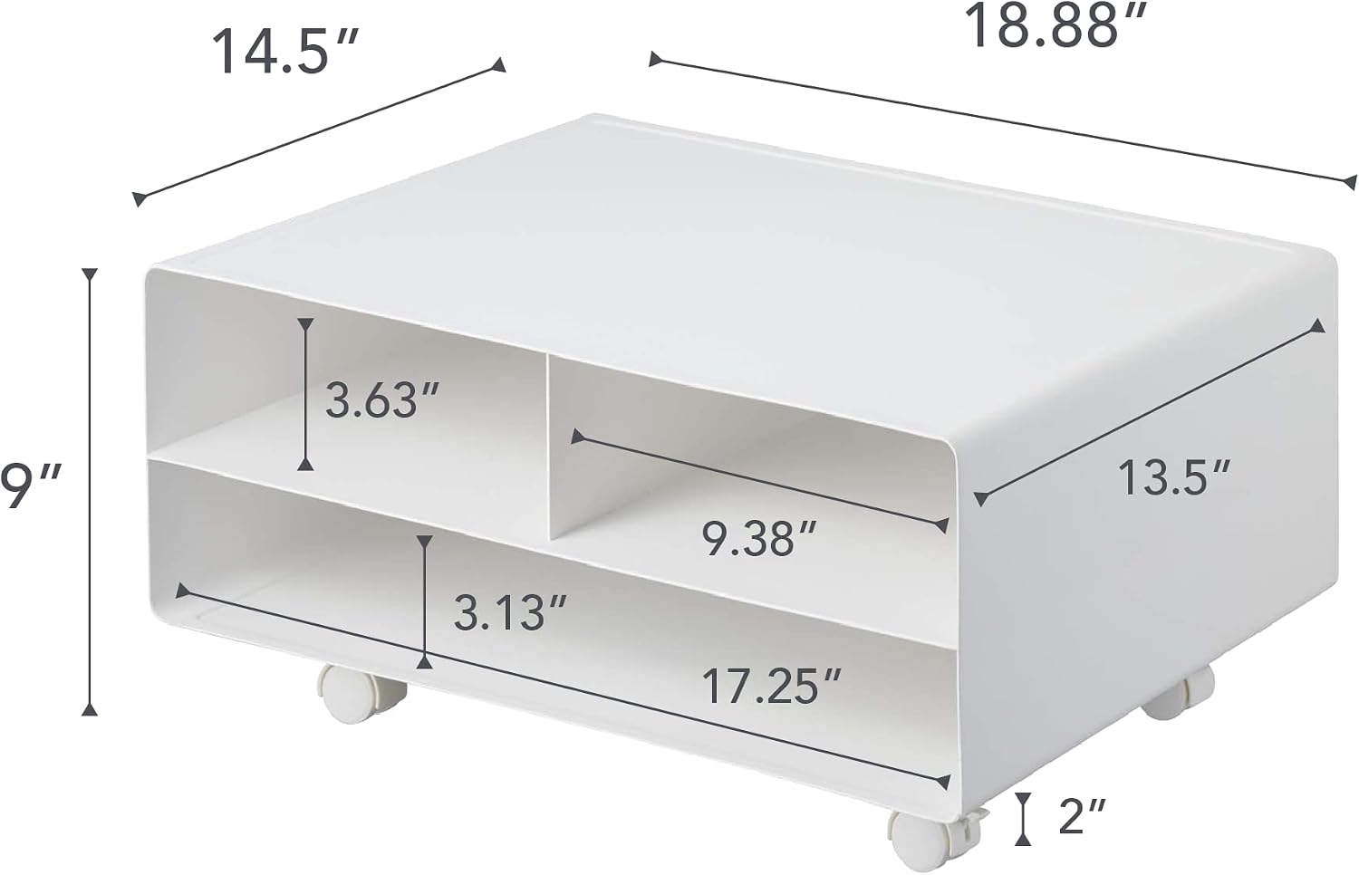 YAMAZAKI Home Desktop Printer Stand - Computer Accessory Office Organizer Steel One Size White