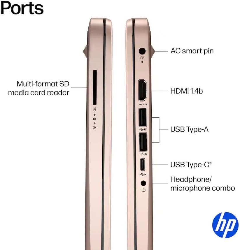 HP HP-14-DQ3015DX 14' WXGA HD (1366x768) Laptop 2025 New | Intel Celeron N4500 2-Core | Intel UHD Graphics | Wi-Fi 6 | 8GB DDR4 1TB SSD | Win11 Home | Pale Rose Gold