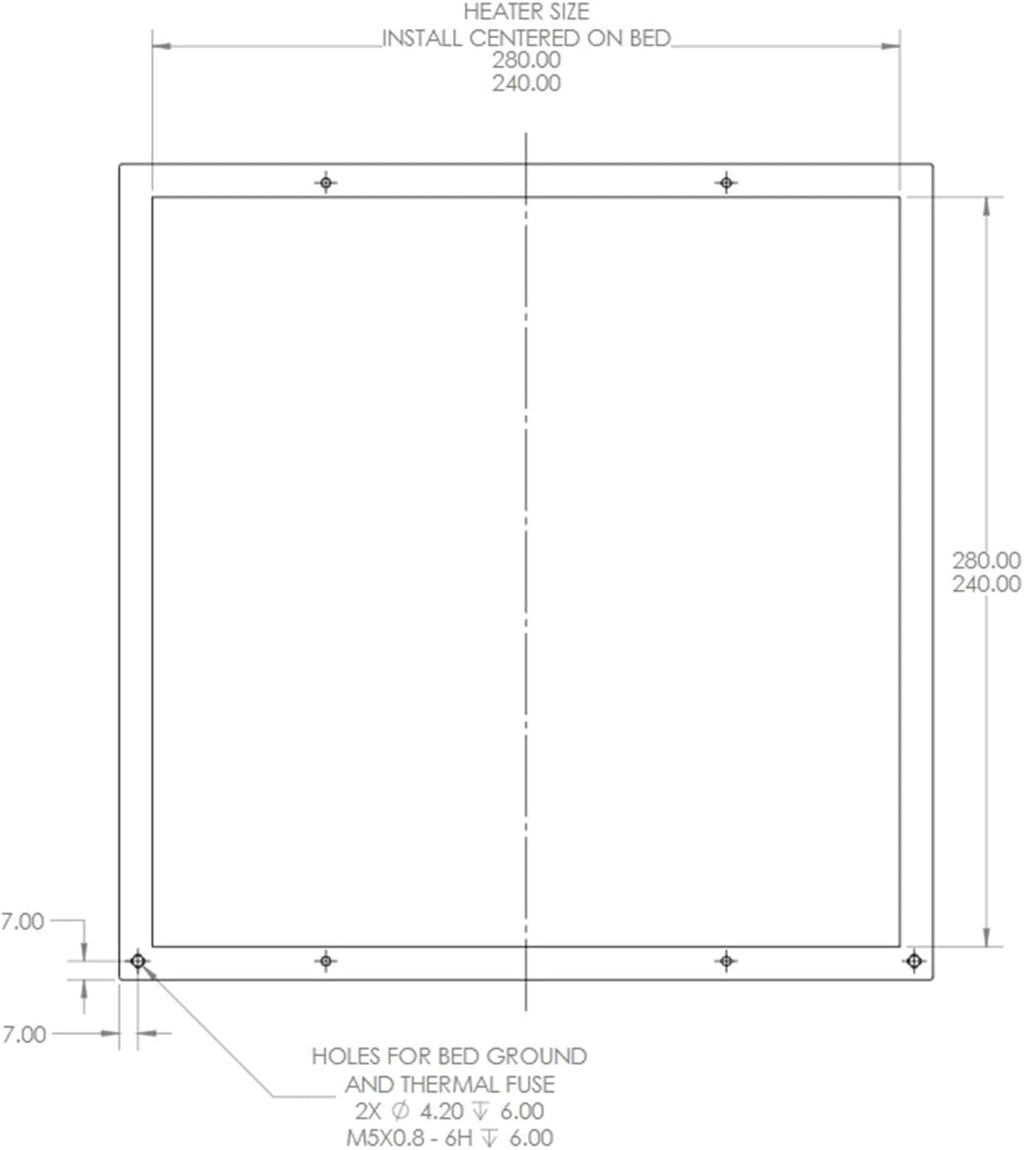 KANGYEBAIHUODIAN 2.4 250MM/300MM/350MM Build Super Flat Aluminum Build Plate 8mm Fit for Voron 3D Printer (Size : 250x250mm)