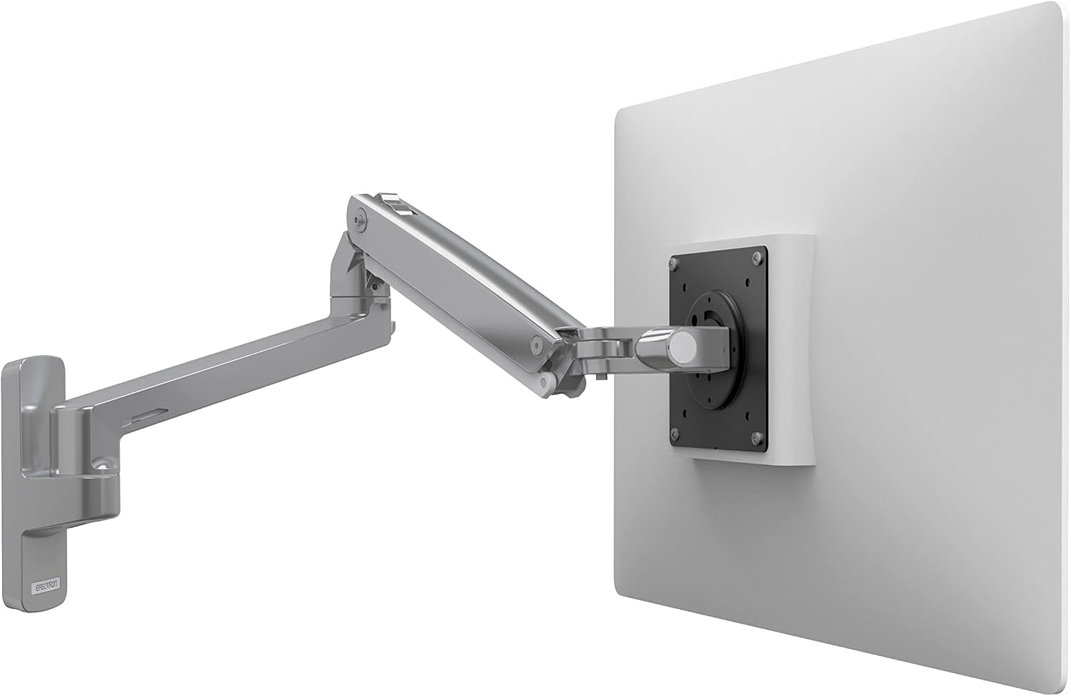 Ergotron – MXV Single Monitor Arm, VESA Wall Mount – for Monitors Up to 34 Inches, 7 to 20 lbs – Polished Aluminum