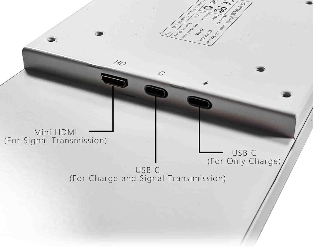 VSDISPLAY 14.5 Inch White LCD Monitor 2560x720 2K Resolution USB-C Stretched Bar Display for Computer PC Case GPU CPU Secondary Screen