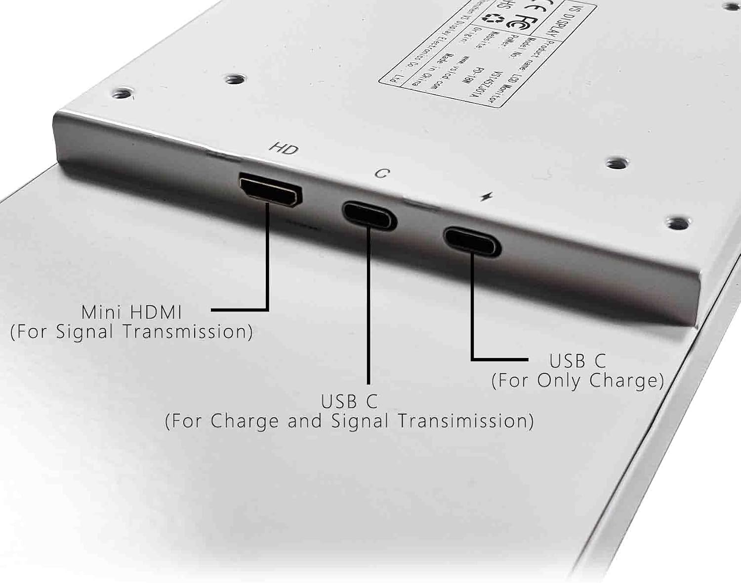 VSDISPLAY 14.5 Inch White LCD Monitor 2560x720 2K Resolution USB-C Stretched Bar Display for Computer PC Case GPU CPU Secondary Screen