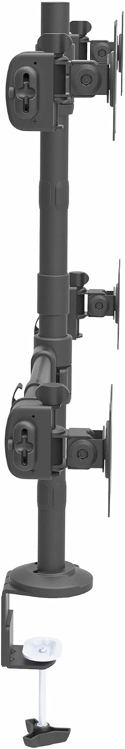 StarTech.com Desk Mount Quad Monitor Arm - Ergonomic VESA 4 Monitor Mount 2x2 up to 27' - Articulating & Height Adjustable Pole Mount - Tilt/Swivel/Rotate LCD/LED Screen - Clamp/Grommet (ARMQUAD)
