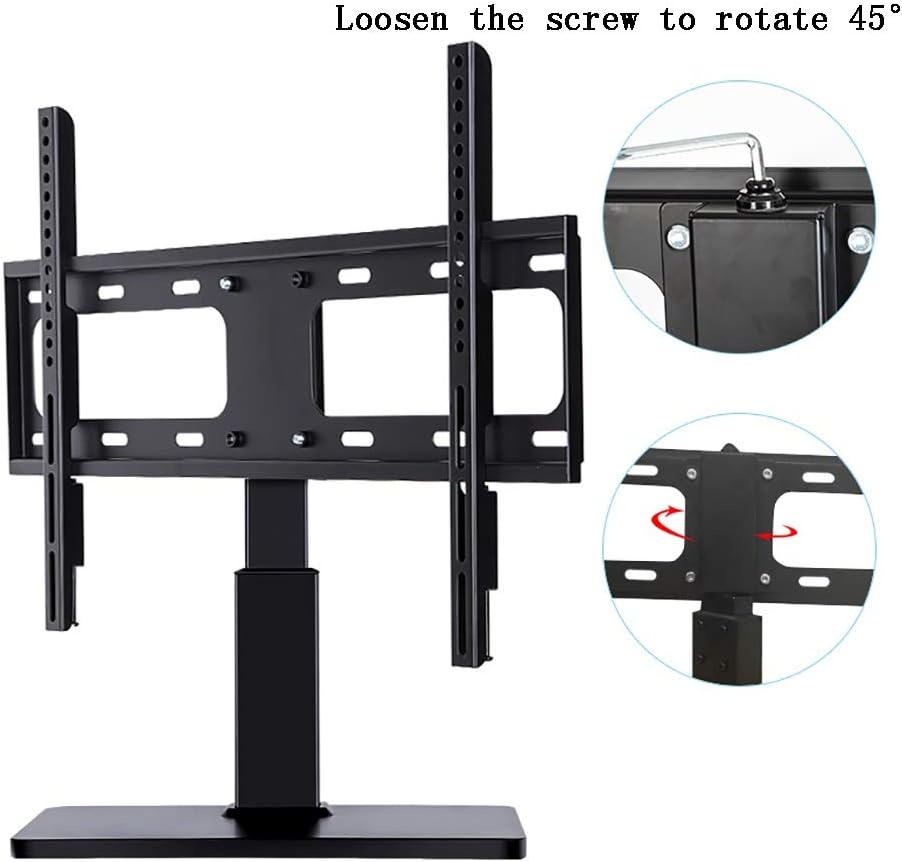 Cabinet Table Base for 32' - 60' Tv Adjustable Heights Swivel 90° Tabletop Pedestal Tv Bracket Mount Holds 35KgB