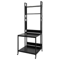 Double Layer 3D Printer Stand with Shelf, 3D Printer Storage Stand, 23.62x23.62x68.9in Heavy Duty 3D Printer Stand with 4 Wheels, 110lbs Load Capacity, Back Panels (Black)