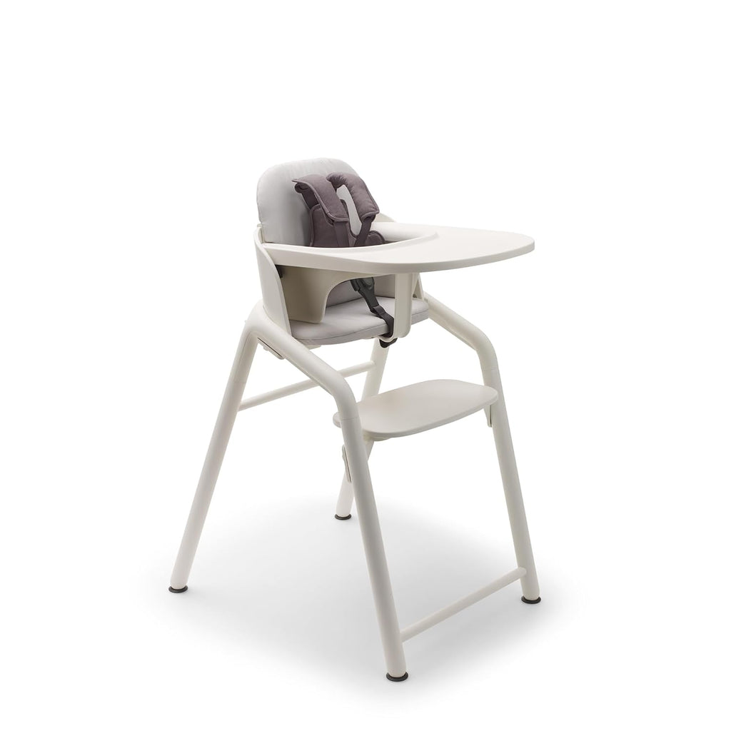 Bugaboo Giraffe Wooden Baby High Chair – Adjustable in 1 Second, Ergonomic & Easy Clean Highchair – Suitable from Birth with Newborn Set (Sold Separately) – FSC Beechwood & Bioplastic Design - White