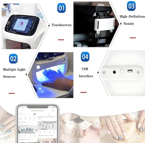 Portable 3D Nail Art Printer - Mobile Touch Screen Machine, WiFi & DIY Support, Fast 10-Second Painting, Ideal for Girls' Home Beauty & Personal Care, Pink