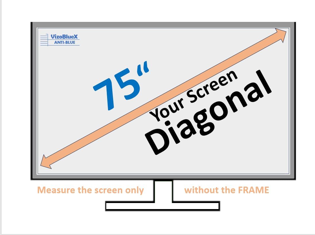VizoBlueX 75 inch Blue Light and Damage TV Screen Protector. Protection Shield & Anti-Blue Light Filter Blocking UV for LCD LED 4K OLED QLED (65.7 x 37.8 inch)
