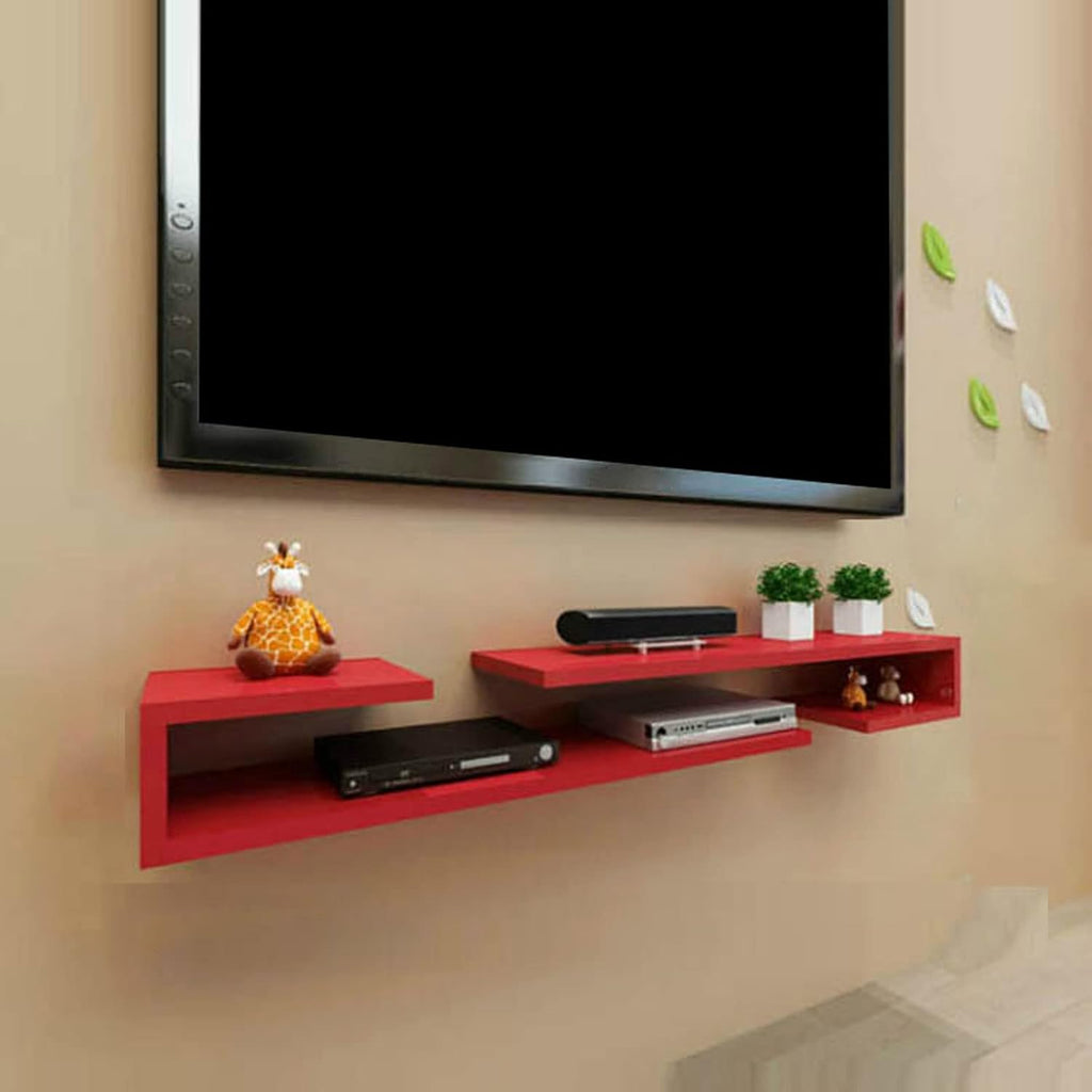 Wall Shelf Wall mounted TV Shelf Decorative Wall Display Floating Shelf TV Stand TV Console Audio-visual Equipment Shelves Set-top box WiFi Router CD DVD Media Storage Shelf Home Entertainment Center