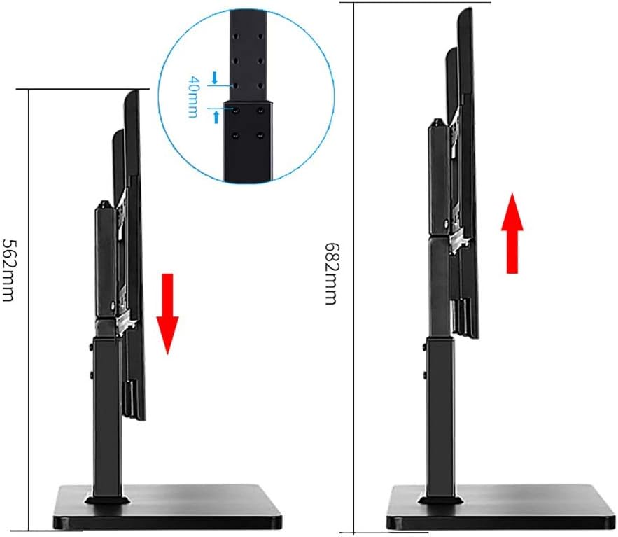 Cabinet Table Base for 32' - 60' Tv Adjustable Heights Swivel 90° Tabletop Pedestal Tv Bracket Mount Holds 35KgB
