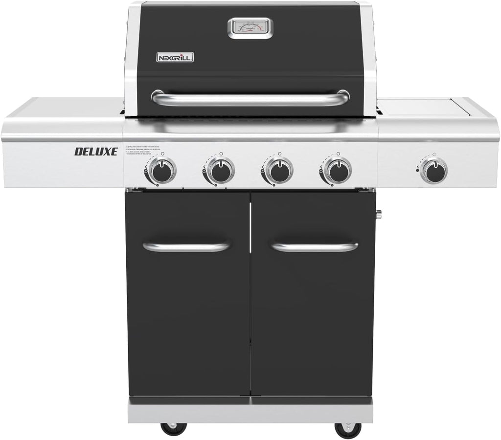 Nexgrill 4-Burner Dual Fuel Gas Grill with Side Burner and Griddle Insert, 626 SQ In Total Cooking Space, 59,000 BTUs Output, BBQ Grill Perfect for Outdoor Gatherings - 720-0958HE
