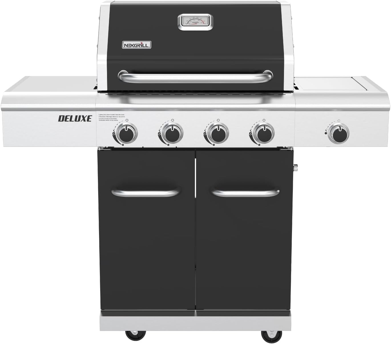 Nexgrill 4-Burner Dual Fuel Gas Grill with Side Burner and Griddle Insert, 626 SQ In Total Cooking Space, 59,000 BTUs Output, BBQ Grill Perfect for Outdoor Gatherings - 720-0958HE