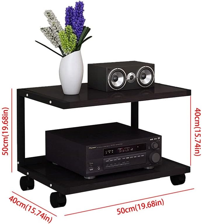 GLigeT Monitor Speaker Stands Audio Bracket Speaker Cabinet Detachable with Pulley Media Equipment Rack Floor Audio Bracket Speaker Bracket Shelf Bookshelf 2 Layers Studio Monitor Stand (Color : B)