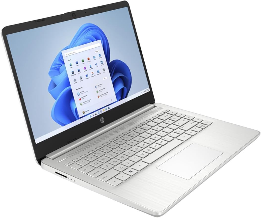 HP 14' HD Touchscreen Laptop, Windows 11, Intel Celeron Dual-Core Processor Up to 2.60GHz, 4GB RAM, 64GB SSD, Webcam, Dale Sliver (Renewed)