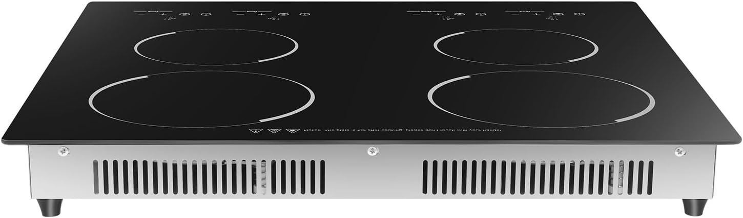 Electric Cooktop,Electric Stove Top with 4 Electric Burners,Built-in Cooktop 3000W,120min Timer,9 Heating Level, Kid Safety Lock,Sensor Touch Control,110V